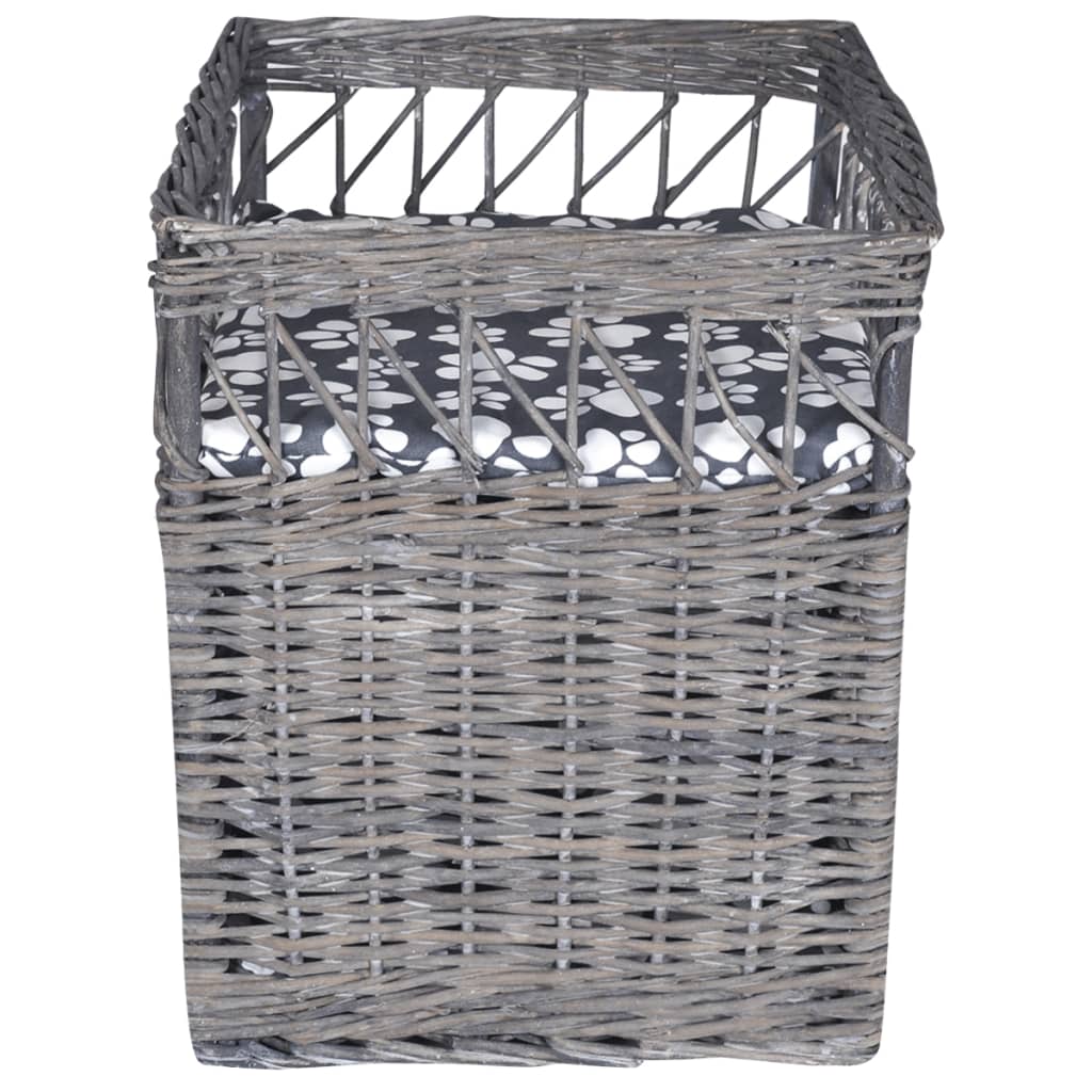 vidaXL Willow Cat Tree Pet House/Bed/Scratching Post with Cushion Square