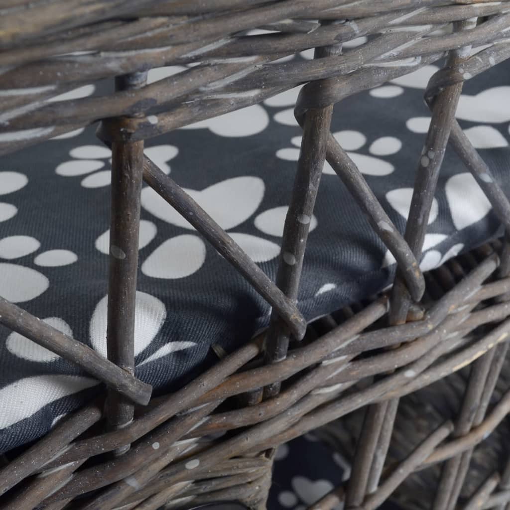 vidaXL Willow Cat Tree Pet House/Bed/Scratching Post with Cushion Square